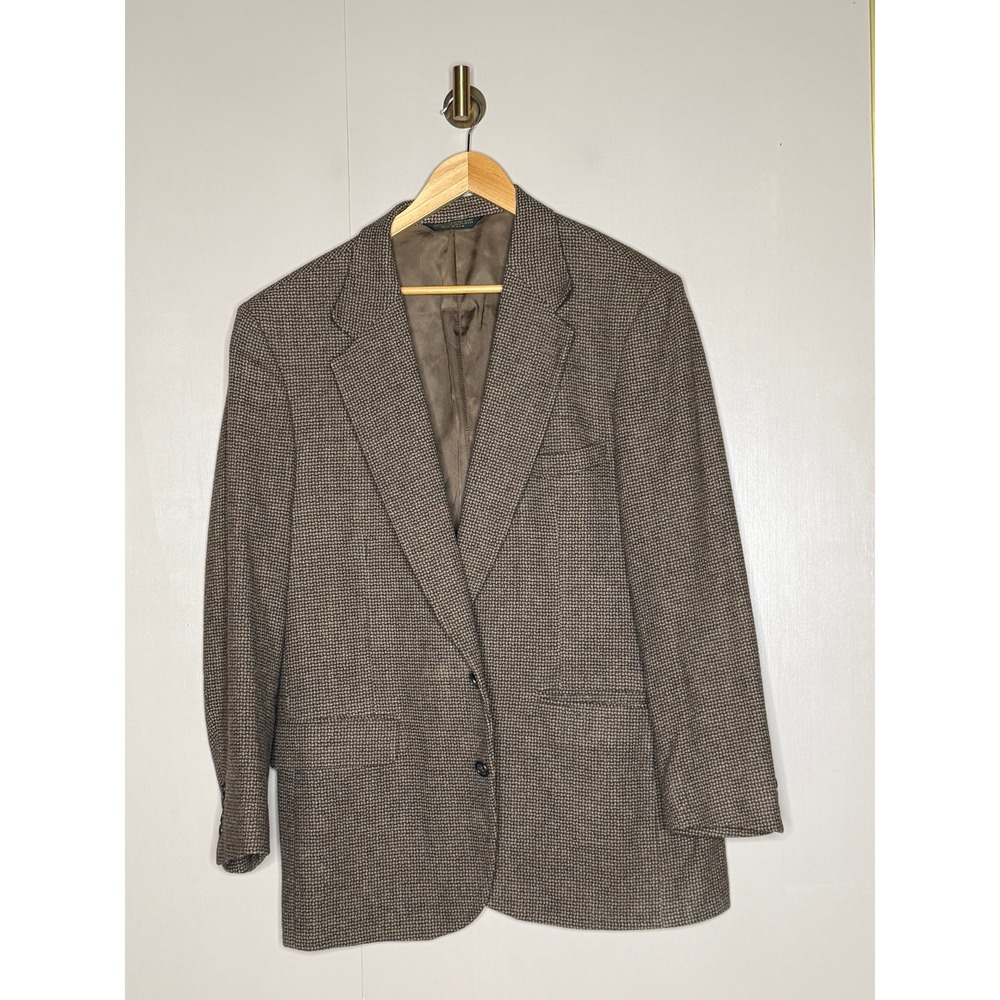 100% Wool Brooke & Deane Sport Coat Blazer USA Brown Textured 42R